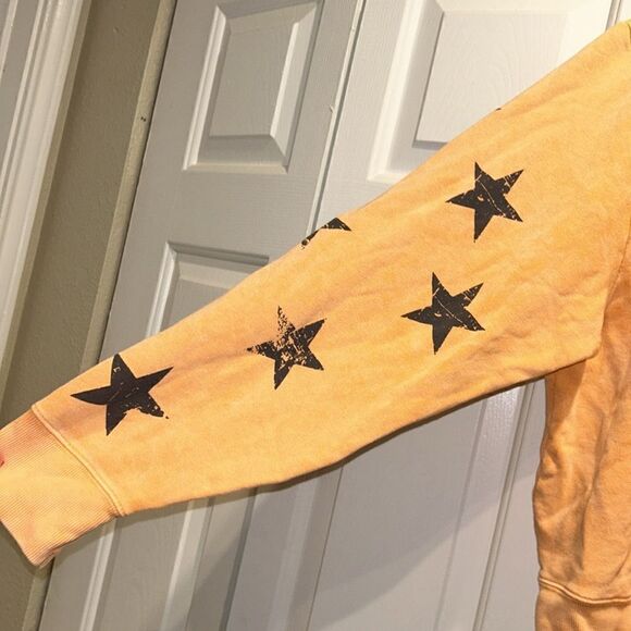 CHRLDR Orange Hoodie w Gray Stars, Size Large - Picture 3 of 5